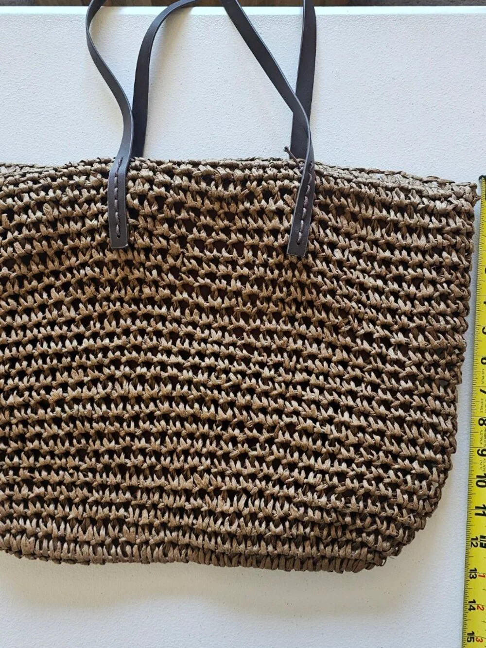 3 Pack of Woven Straw & Leather Tote Bags | Boho Summer Totes | Unbranded